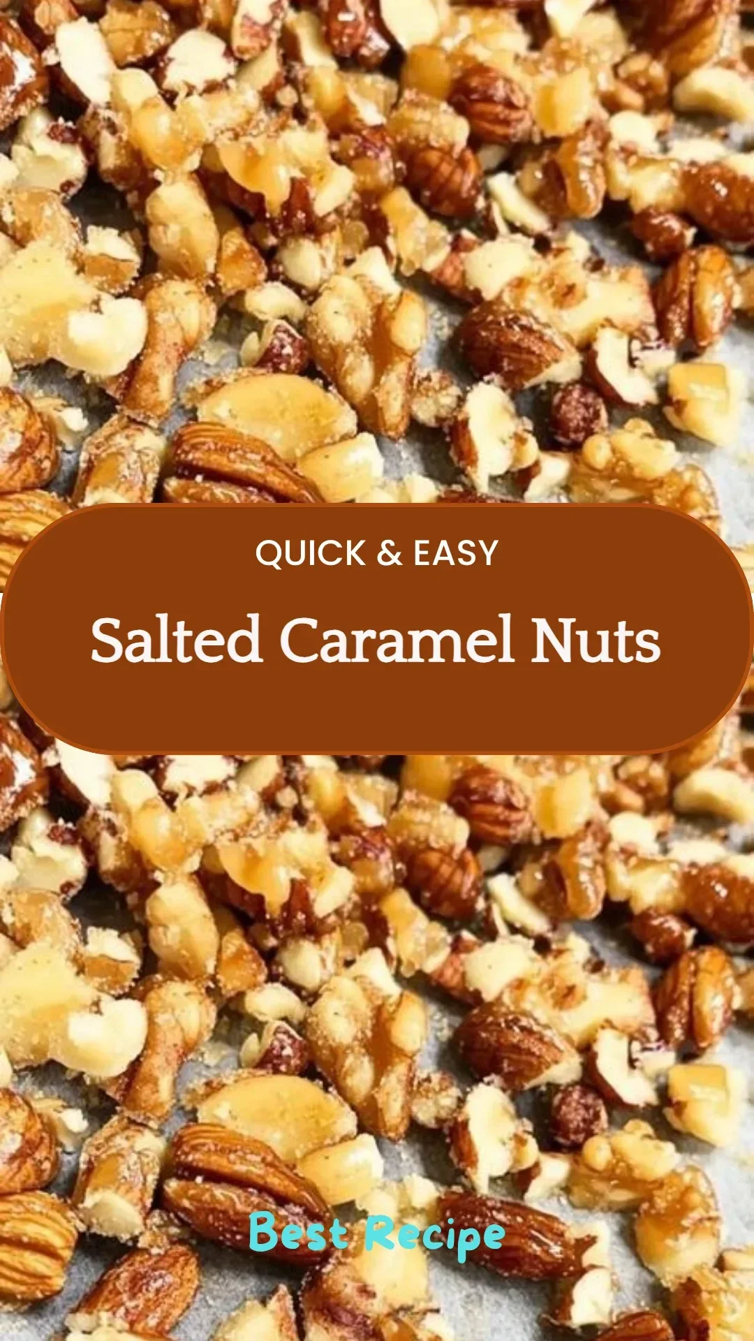 Bowl of salted caramel nuts for a sweet and crunchy snack