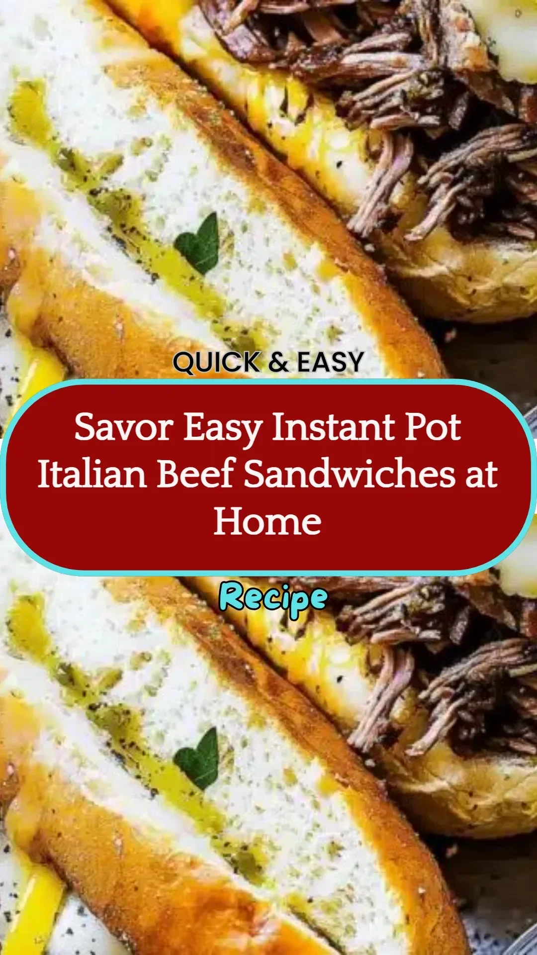 Instant Pot Italian beef sandwiches served with peppers and cheese, ready to enjoy.