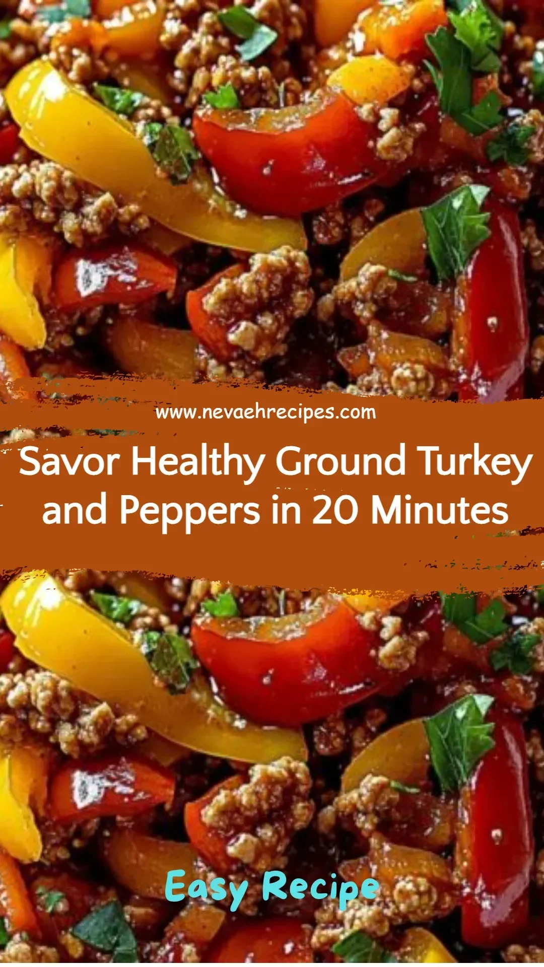 Healthy ground turkey with colorful peppers cooked in 20 minutes