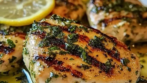 Delicious Mediterranean herb crusted chicken grilled to perfection