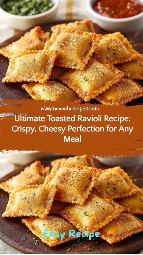 Crispy toasted ravioli served with marinara sauce for dipping